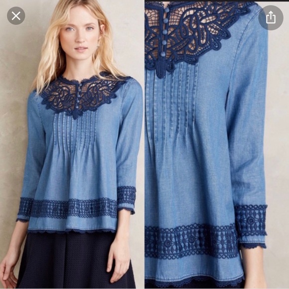 Holding horses denim laced chambray - Picture 1 of 9